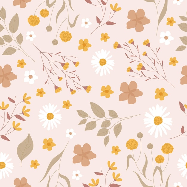 Free vector pressed flowers pattern