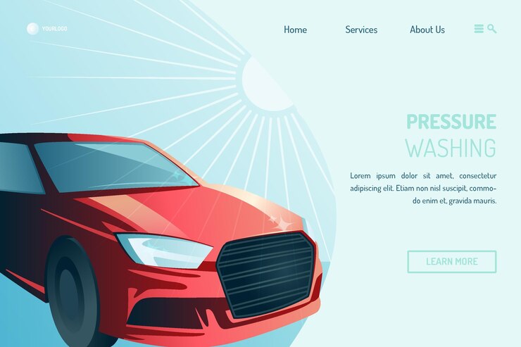 Free Vector pressure washing landing page