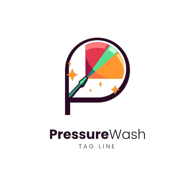 Free vector pressure washing logo template