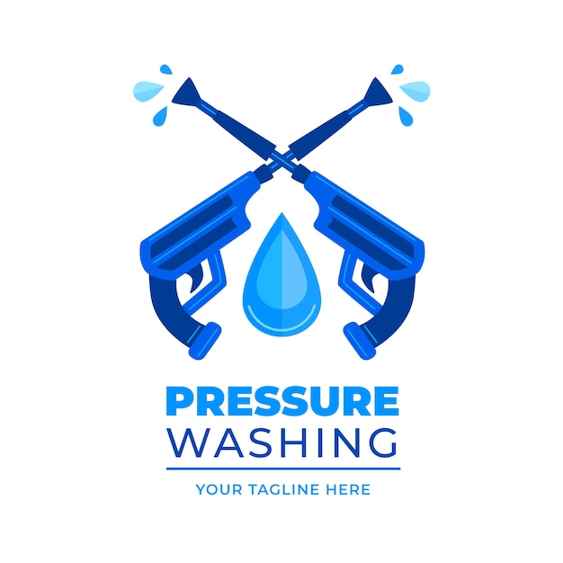 Free vector pressure washing logo template