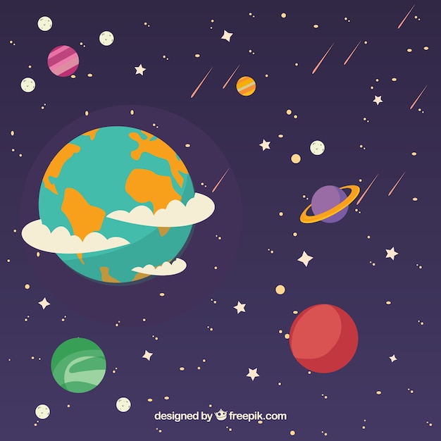 Pretty background of earth and planets