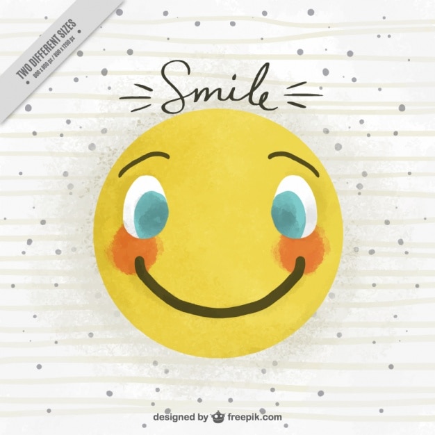 Free vector pretty background of lovely watercolor emoticon