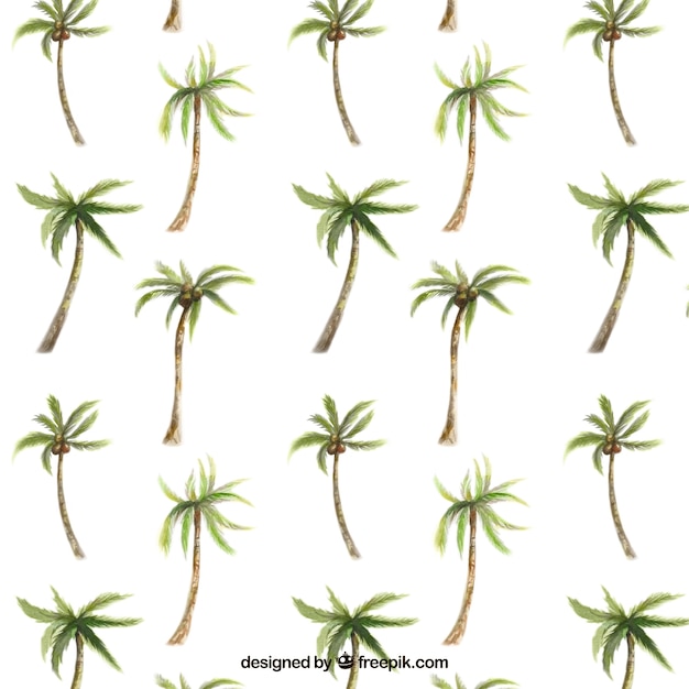 Pretty background of watercolor palms