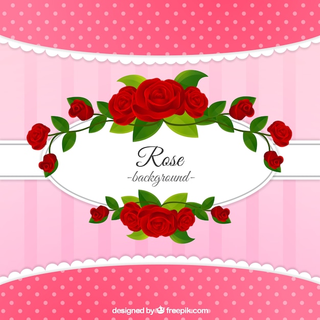 Free vector pretty background with decorative red roses