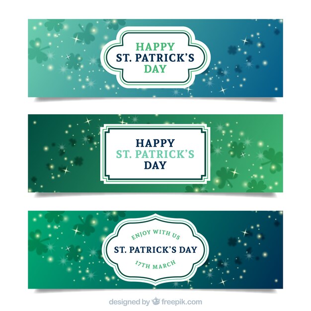 Pretty clover saint patrick day banners