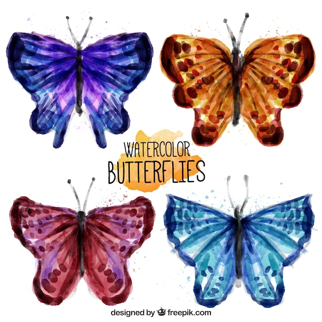 Довольно цветные бабочки акварель