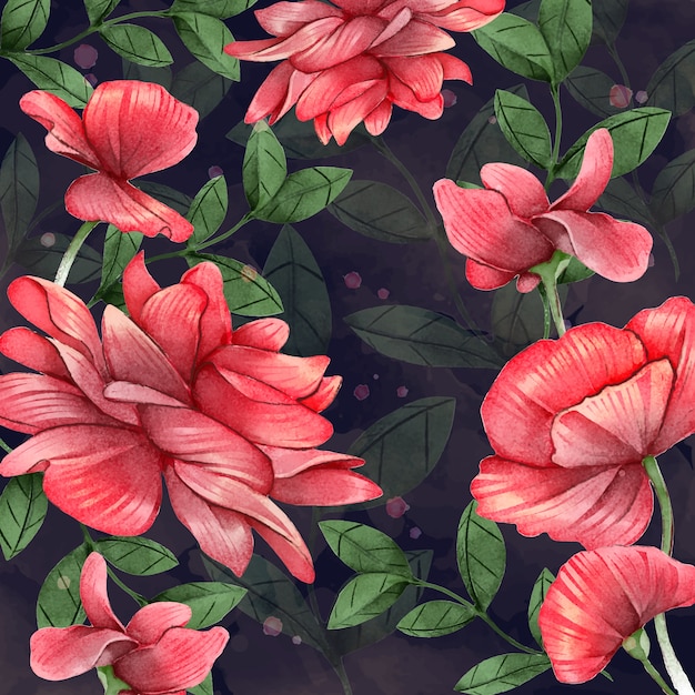 Довольно красочные акварельные цветы