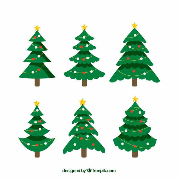 Довольно украшенные рождественские елки