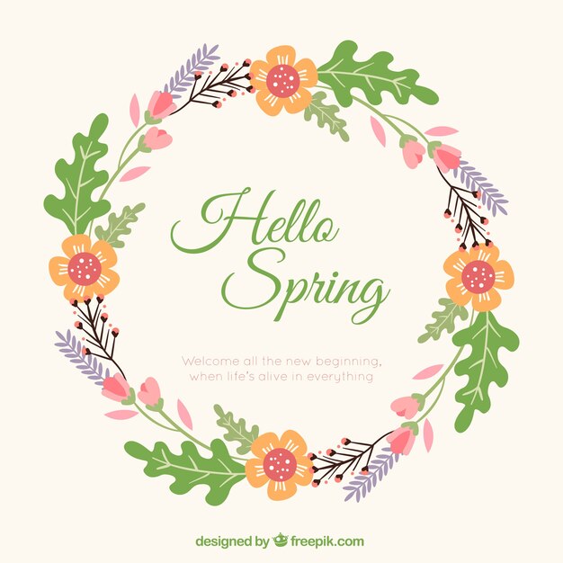 Pretty floral wreath for spring