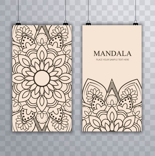 Pretty hand drawn mandala banners