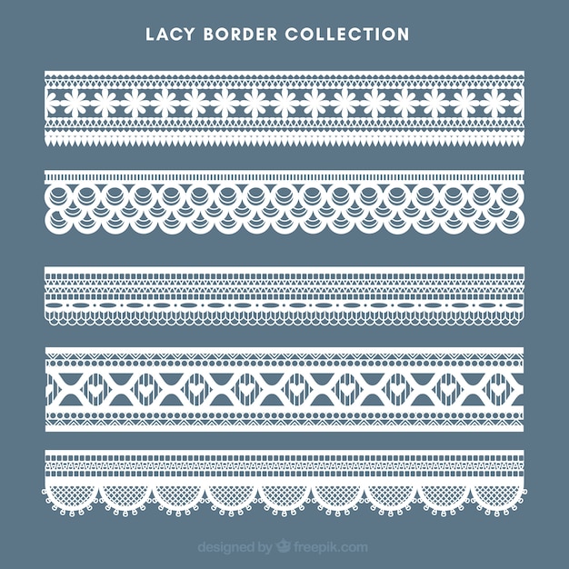 Free vector pretty lace decorative borders