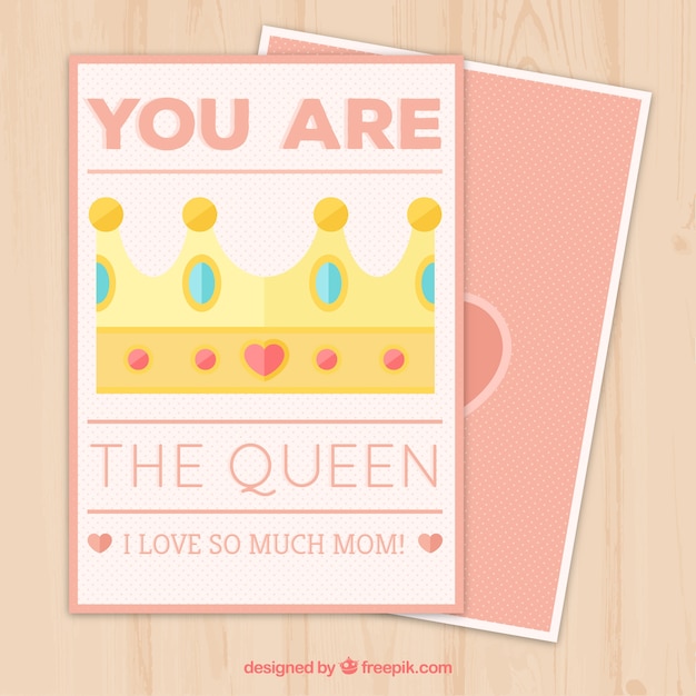 Pretty mother's day card with decorative crown