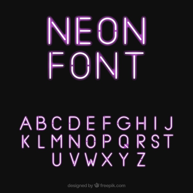 Free vector pretty neon font