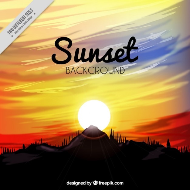 Free vector pretty realistic background of a sunset