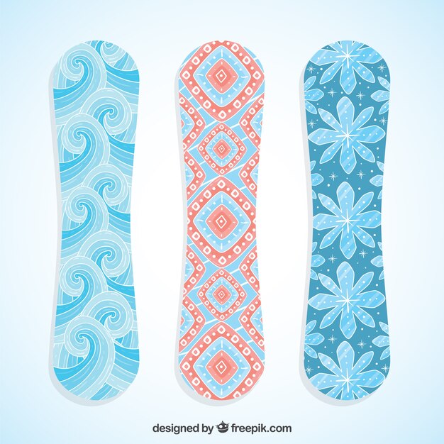 Pretty snowboards with abstract design