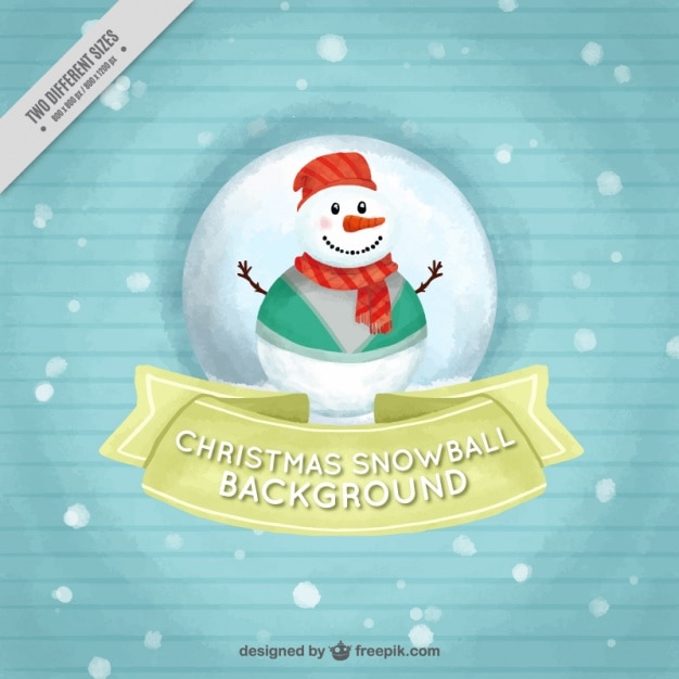 Free vector pretty striped background with nice watercolor snowman