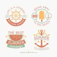 Free vector pretty summer retro badge