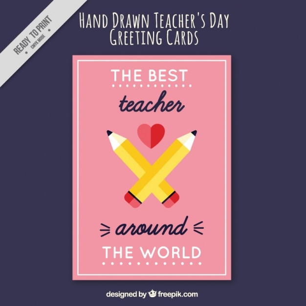 Free vector pretty teacher's day greeting in flat design