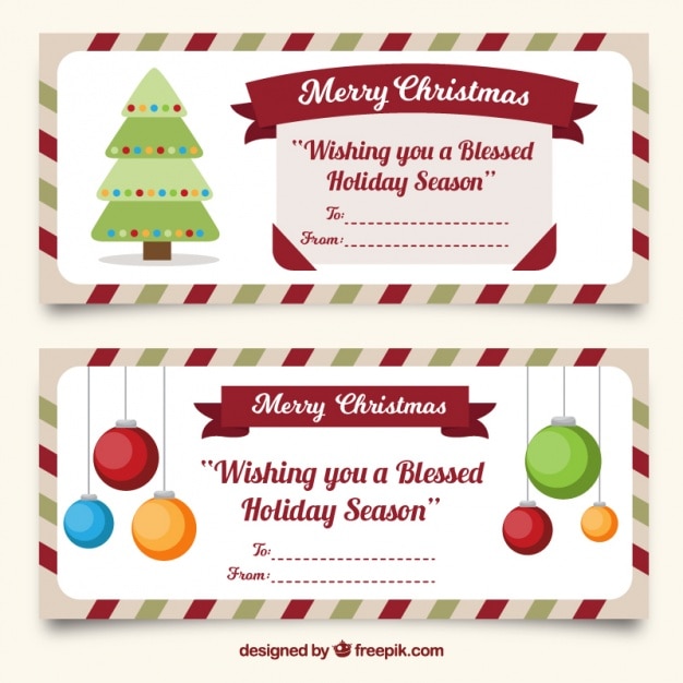 Free vector pretty vintage christmas envelopes