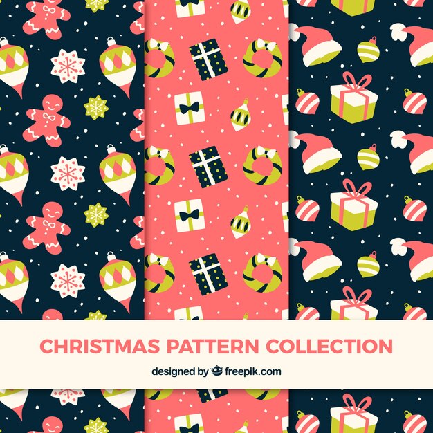 Pretty vintage patterns with christmas elements