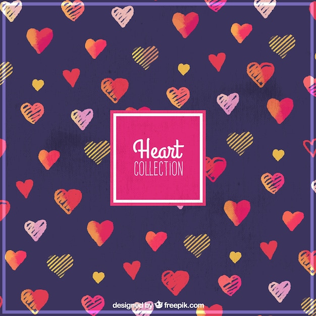 Free vector pretty watercolor hearts background