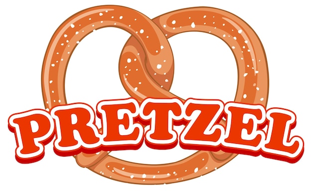 Vettore gratuito pane pretzel con testo per banner o poster design