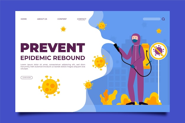 Prevent epidemic rebound landing page template