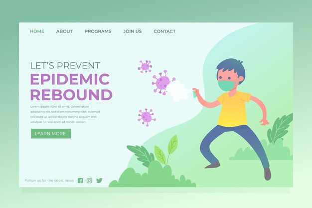 Prevent epidemic rebound landing page template