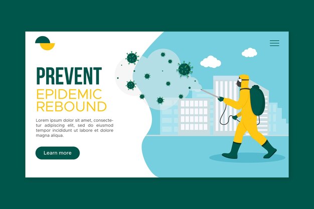 Free vector prevent epidemic rebound landing page