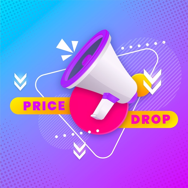 Price drop gradient label background