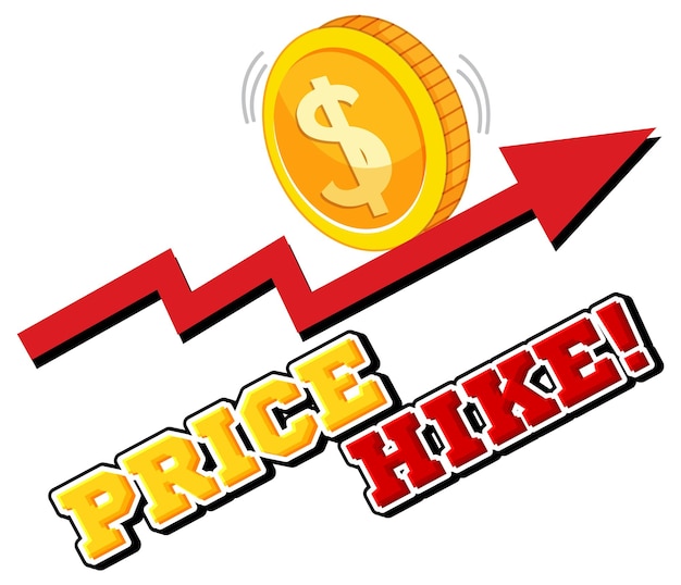 Free vector price hike with red arrow pointing up