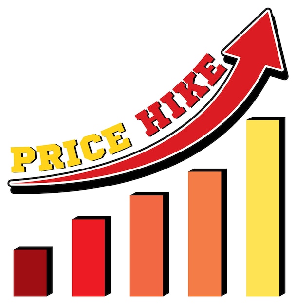 Free vector price hike with red arrow pointing up