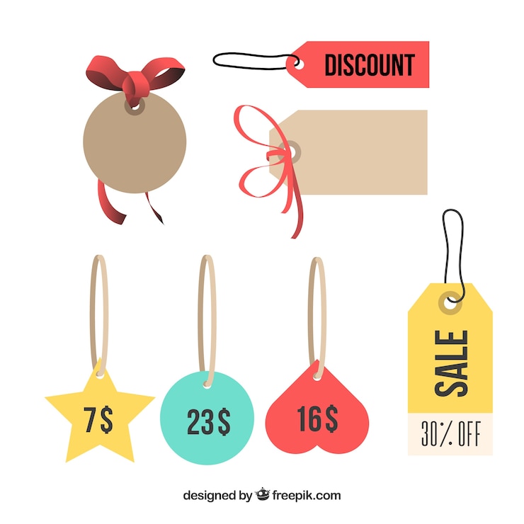 Free Vector price tags and labels