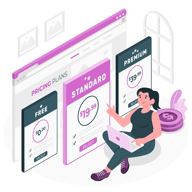 Pricing plans concept illustration