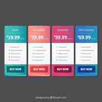 Free vector pricing table pack