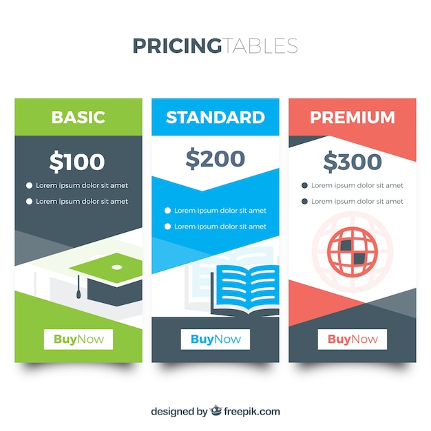 Pricing table pack