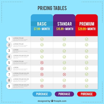 Pricing Chart Template from img.freepik.com