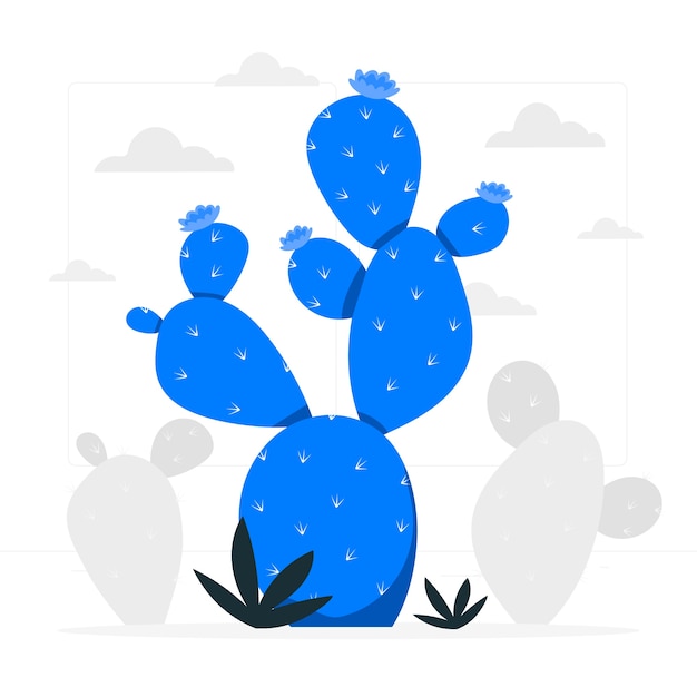 Иллюстрация концепции кактуса опунции