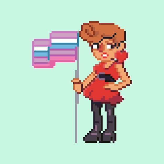 Pride characters in pixel style