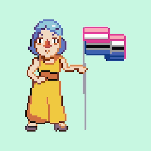Pride characters in pixel style