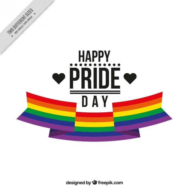 Free vector pride day background with a ribbon