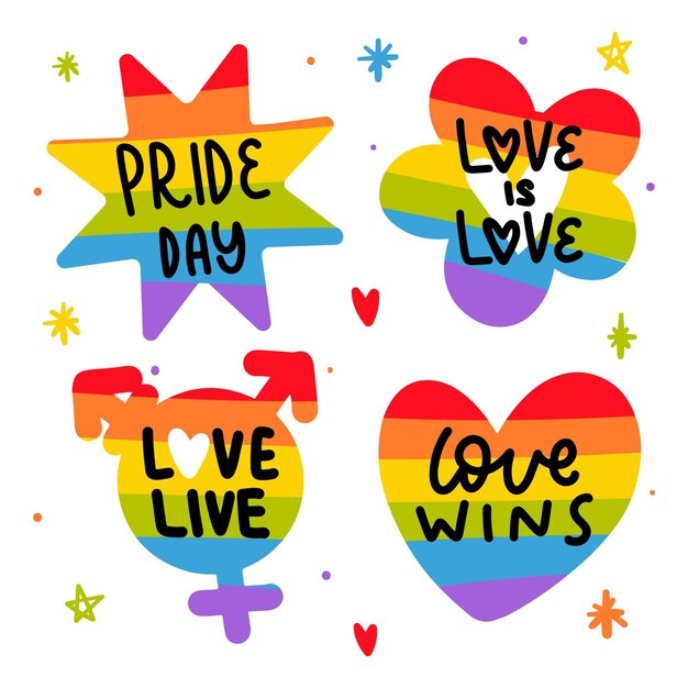 Pride day badges collection