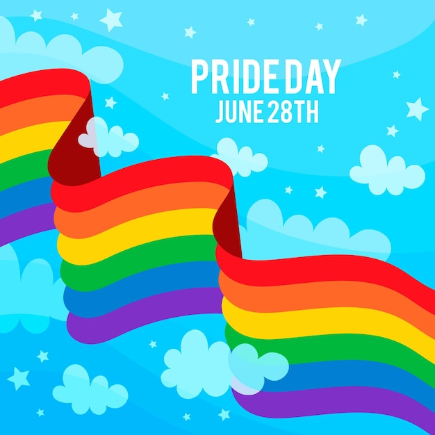 Pride day celebration flag