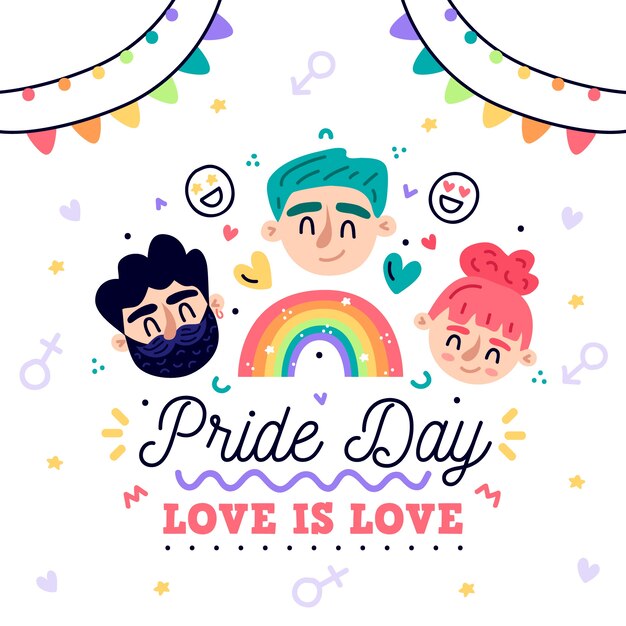 Pride day concept illustration