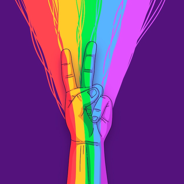 Free vector pride day concept peace sign