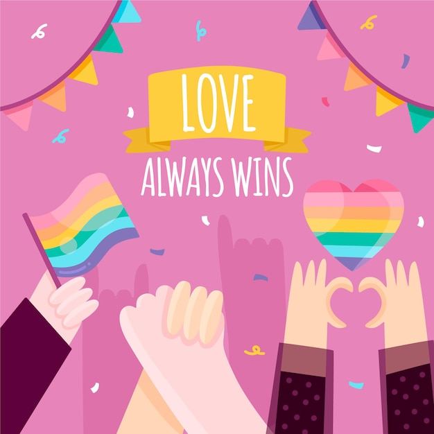 Free vector pride day concept with confetti