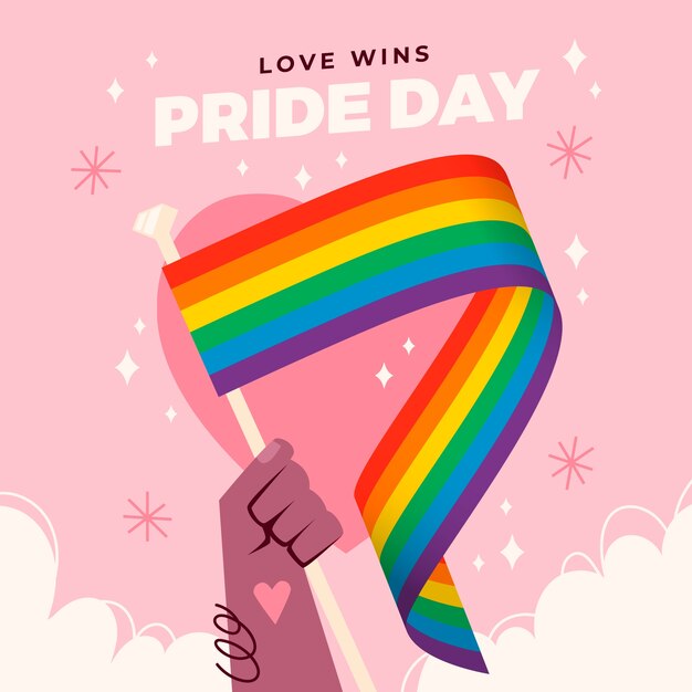 Pride day concept with flag