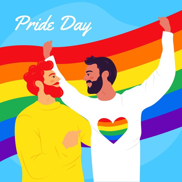 Pride day concept with gay couple