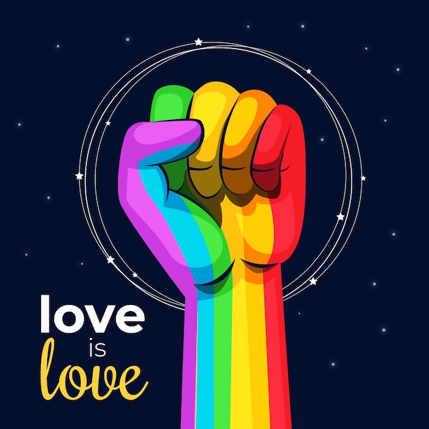 Free vector pride day concept with rainbow