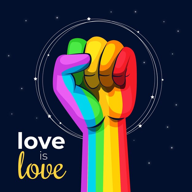 Pride day concept with rainbow